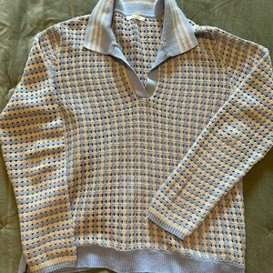 Maurices V-Neck Sweater in Blue and Yellow